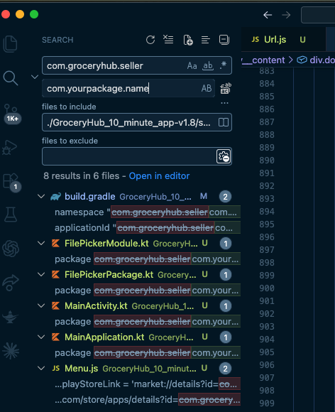 Android Package Name Setup
